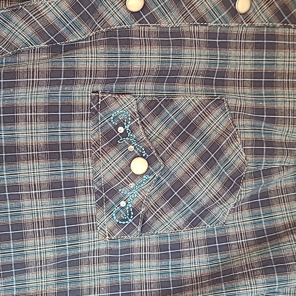 Women's Cowgirl Wester Pearl Snap Rhinestone Blac… - image 2